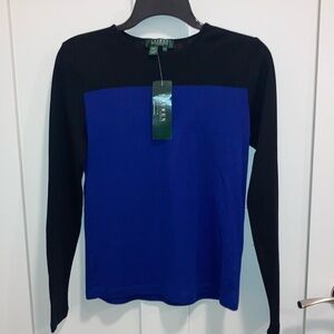 Petite NWT cotton long sleeve top. Lauren Ralph Lauren.